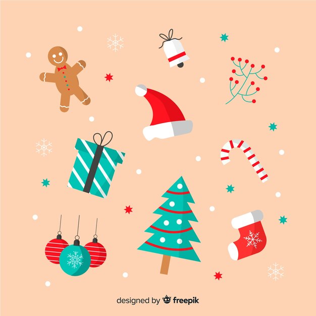 Colección de elementos de navidad