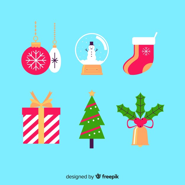 Colección elementos de navidad