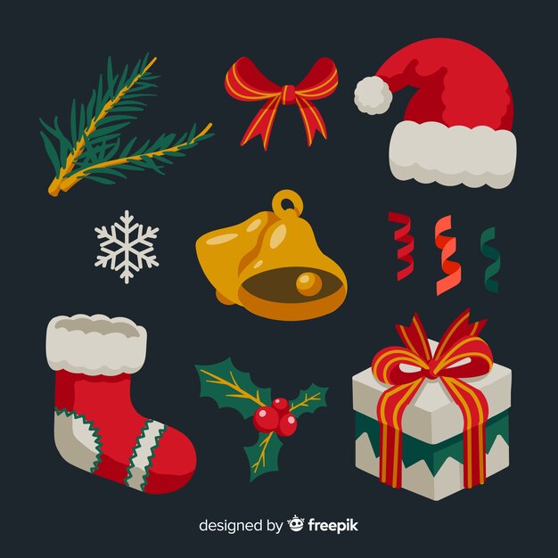 Colección de elementos de navidad
