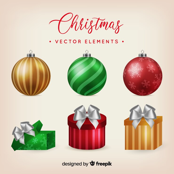 Vector gratuito colección de elementos de navidad