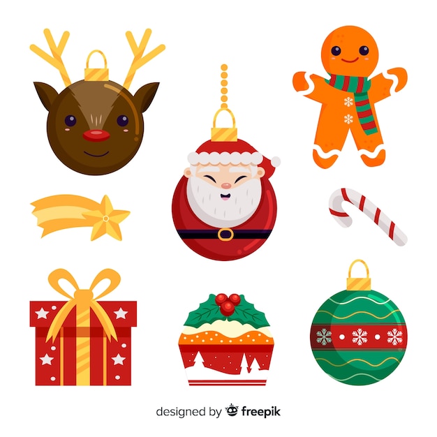 Vector gratuito colección de elementos navideños dibujados a mano