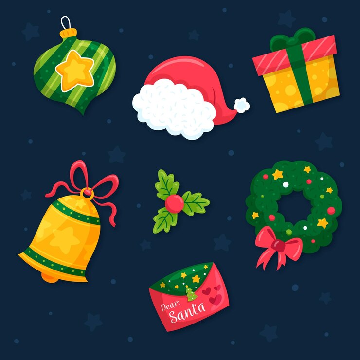 Vector gratuito colección de elementos navideños dibujados a mano