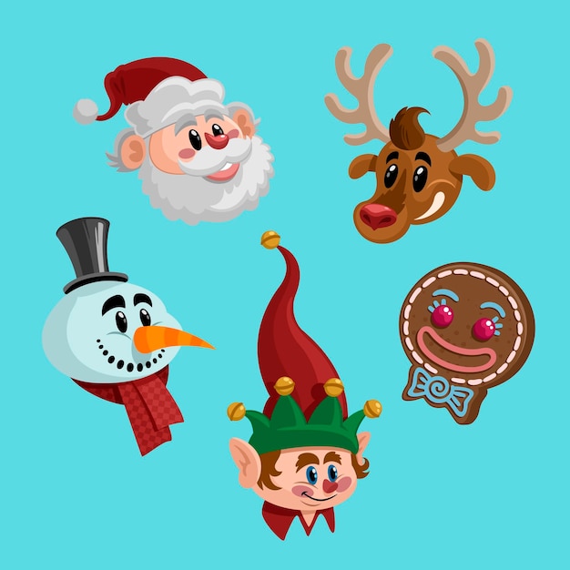 Vector gratuito colección elementos navideños dibujados a mano