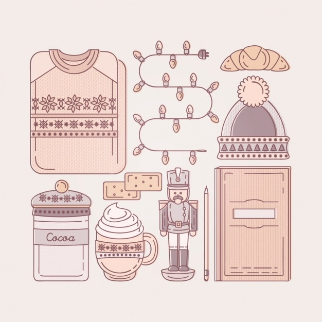 Colección elementos navideños