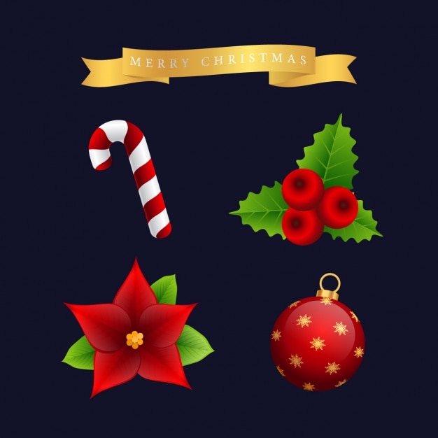 Vector gratuito colección elementos navideños