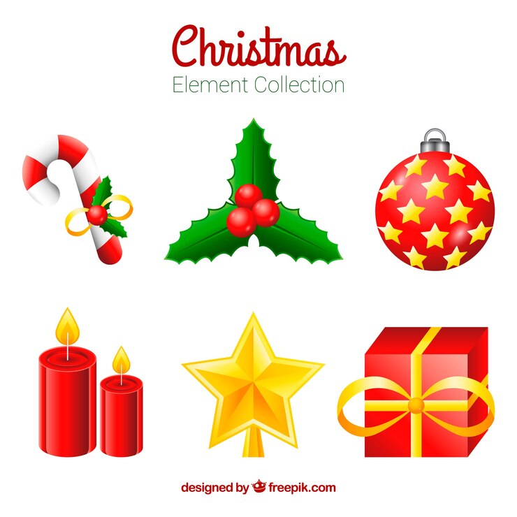 Vector gratuito colección de elementos navideños 