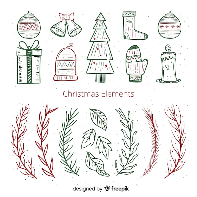 Colección elementos navideños
