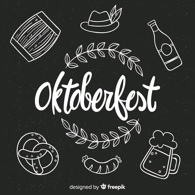 Colección de elementos de oktoberfest dibujados a mano