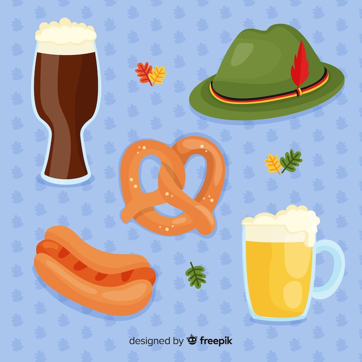 Vector gratuito colección de elementos de oktoberfest dibujados a mano