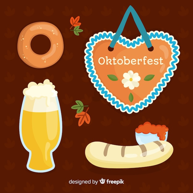 Colección de elementos de oktoberfest dibujados a mano