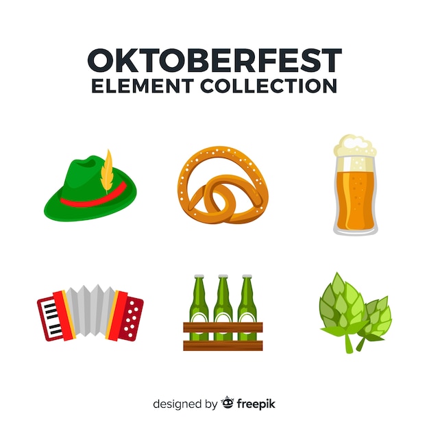 Vector gratuito colección de elementos del oktoberfest