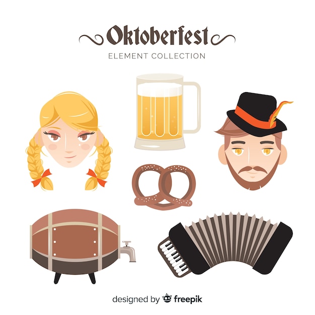 Vector gratuito colección de elementos del oktoberfest