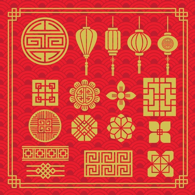 Colección de elementos orientales
