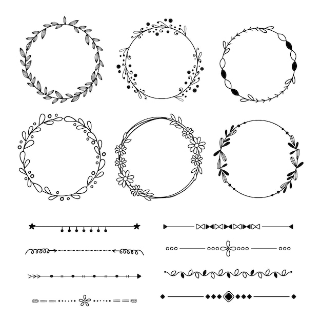 Vector gratuito colección de elementos ornamentales dibujados a mano