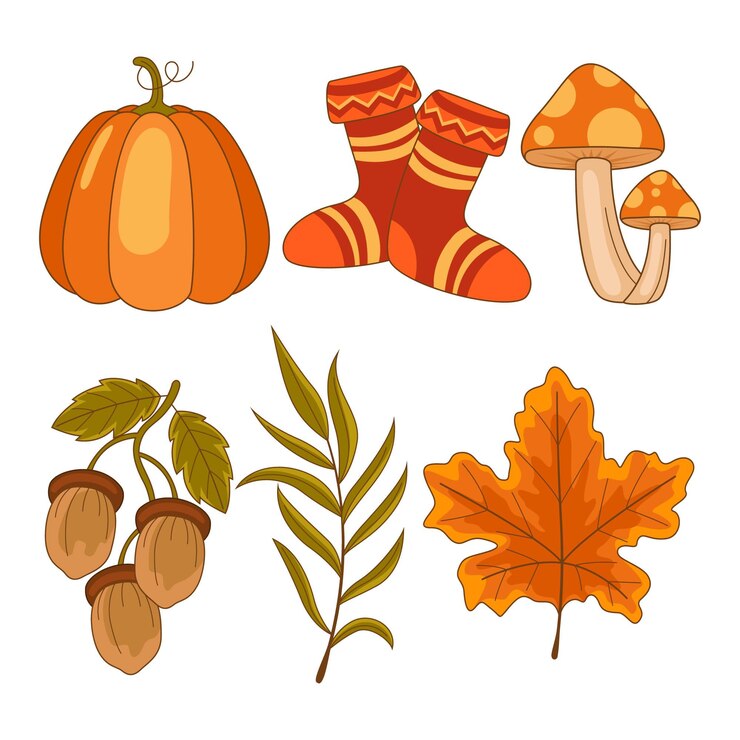Vector gratuito colección de elementos de otoño dibujados a mano