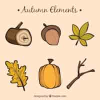 Vector gratuito colección de elementos de otoño