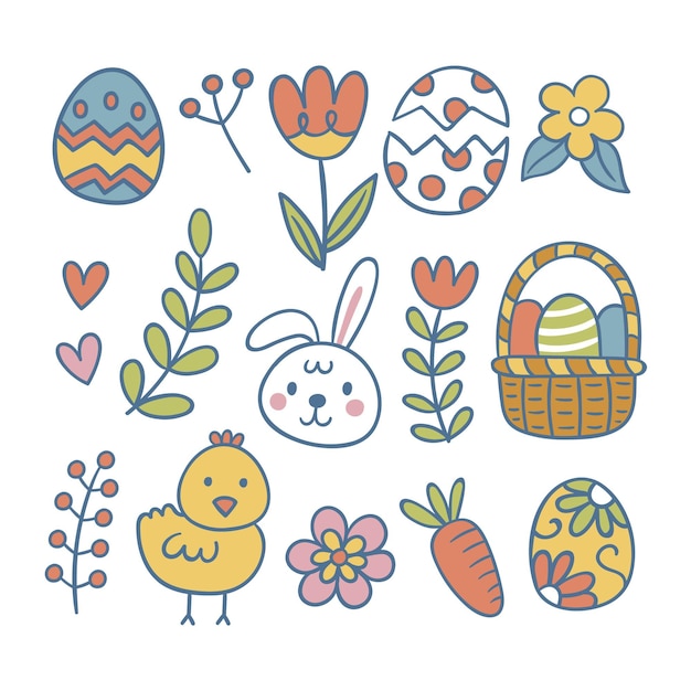 Colección de elementos de Pascua