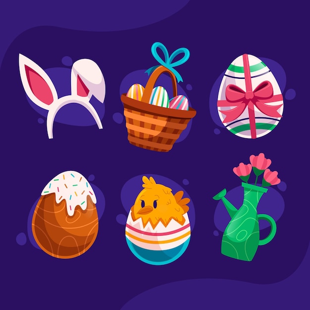 Vector gratuito colección de elementos de pascua