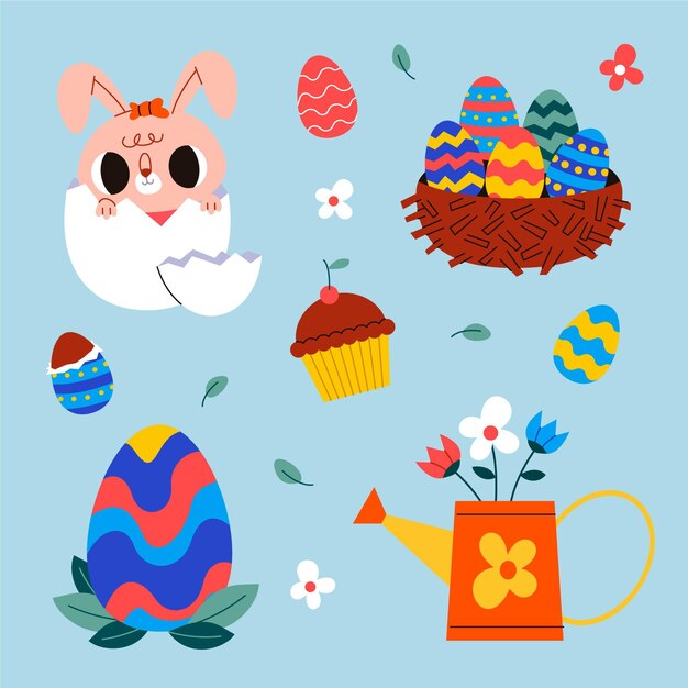 Colección de elementos de Pascua