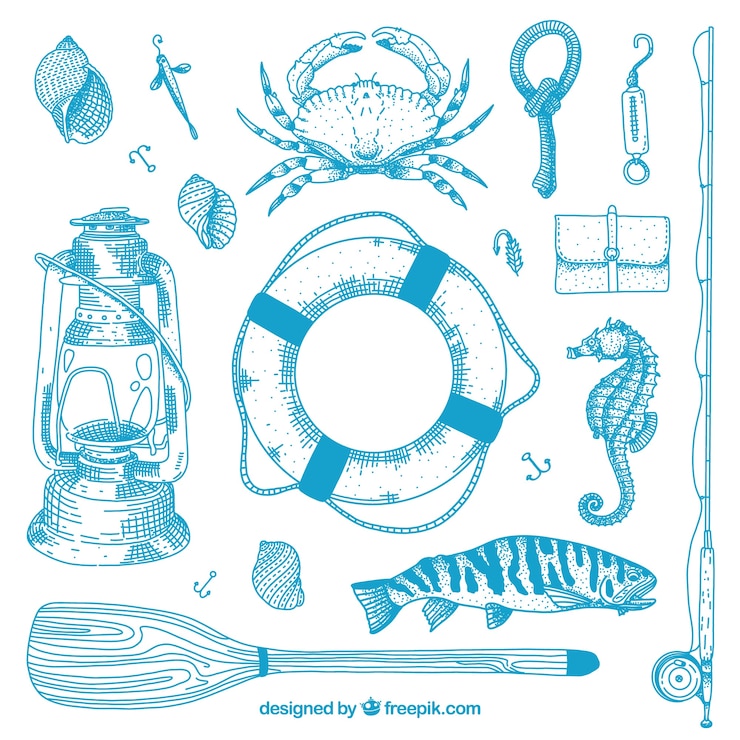 Vector gratuito colección de elementos de peces