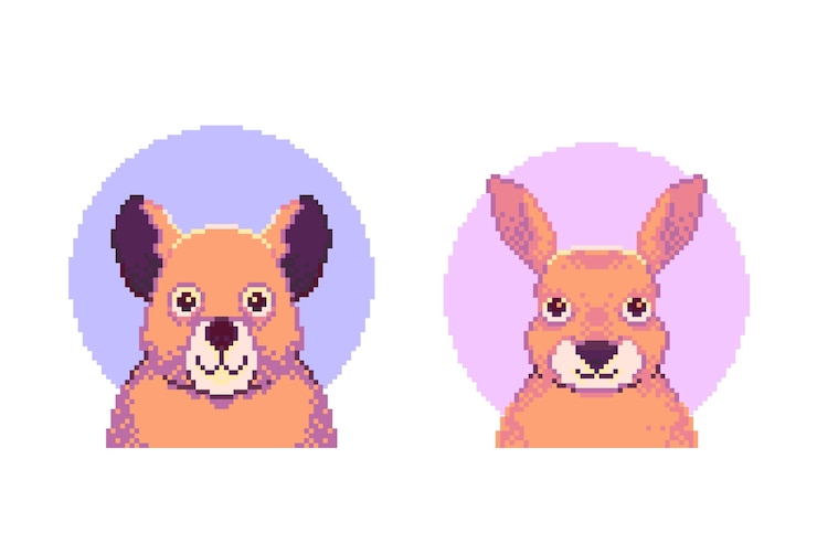 Vector gratuito colección de elementos de personajes de pixel art de diseño plano