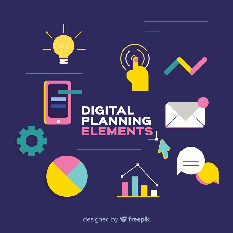 Vector gratuito colección de elementos de planificación digitales