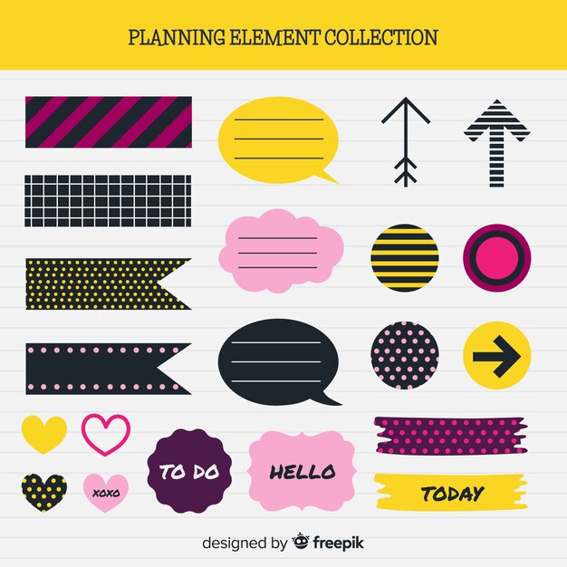 Colección de elementos de planificación