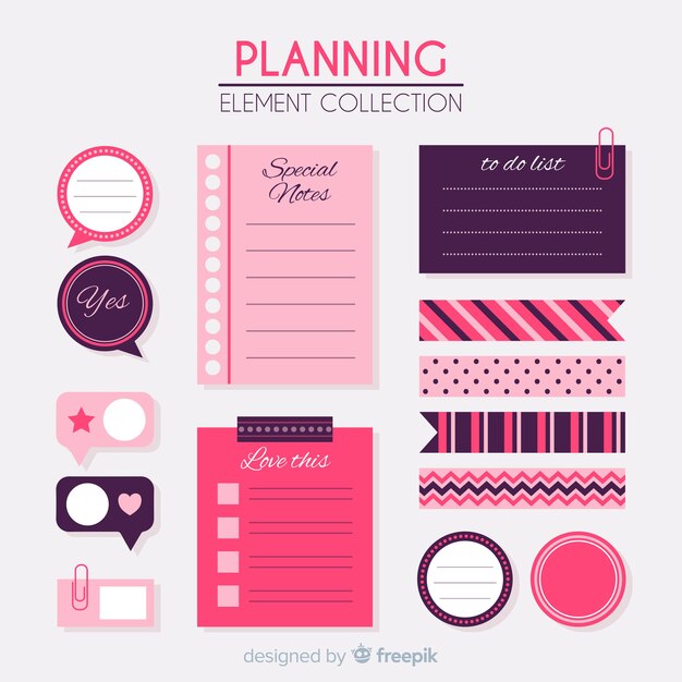 Colección de elementos de planificación
