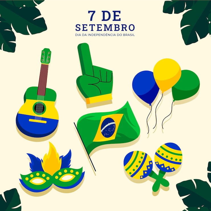 Vector gratuito colección de elementos planos para la celebración del 7 de septiembre.