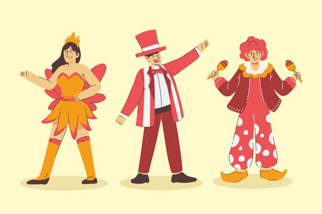 Colección de elementos planos para celebración de carnaval