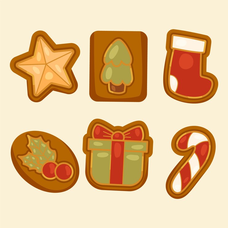 Vector gratuito colección de elementos planos de chocolates navideños