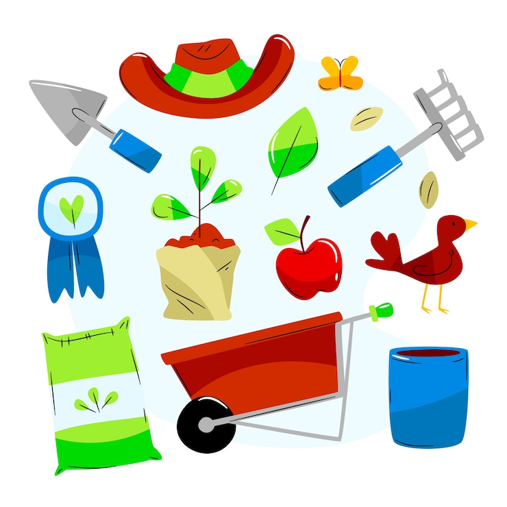 Vector gratuito colección de elementos planos del día del árbol