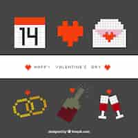 Vector gratuito colección de elementos planos del día de san valentín