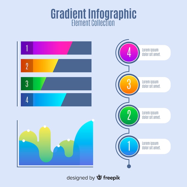 Vector gratuito colección elementos planos infografía