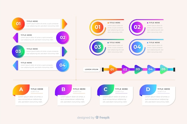 Colección de elementos planos infográficos