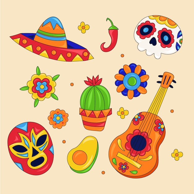 Colección de elementos planos mexicanos.