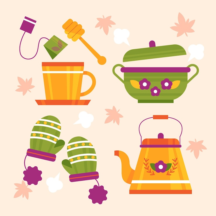 Vector gratuito colección de elementos planos de otoño