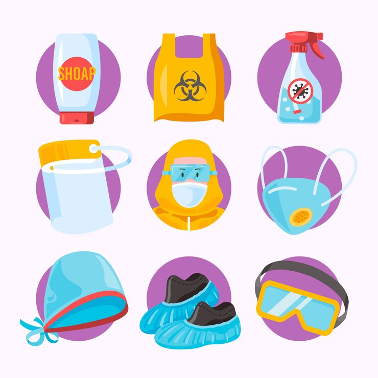 Vector gratuito colección de elementos de protección de equipos de virus