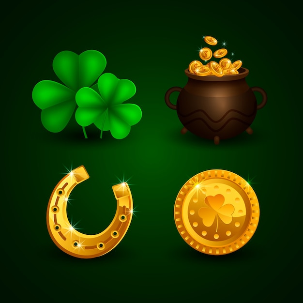 Colección de elementos realistas para la celebración del día de san patricio