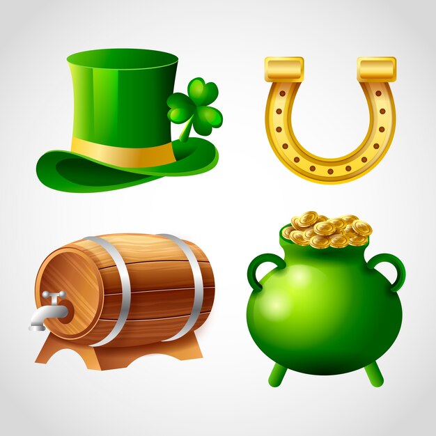 Colección de elementos realistas para la celebración del día de san patricio