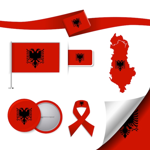 Vector gratuito colección de elementos representativos de albania