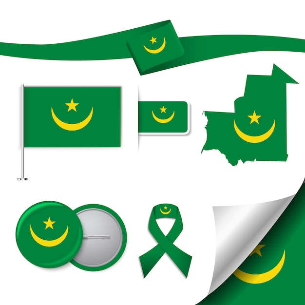 Vector gratuito colección de elementos representativos de mauritania