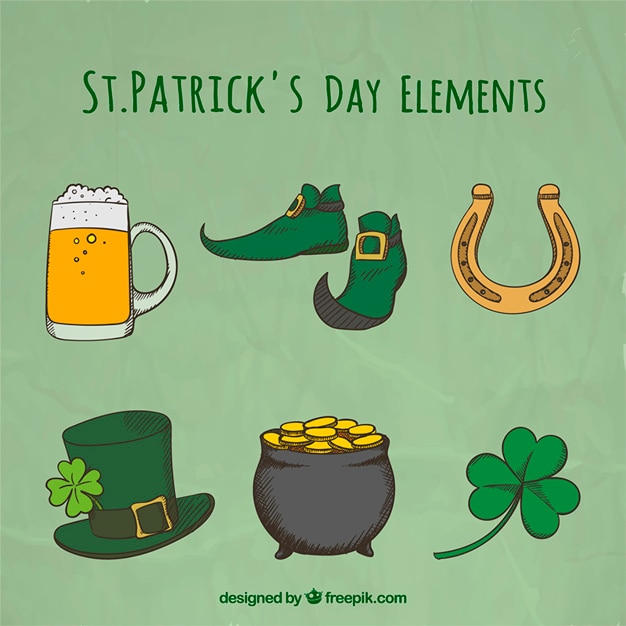 Vector gratuito colección de elementos de san patricio