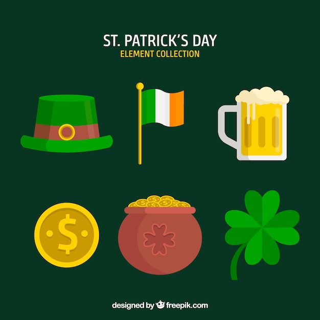 Colección de elementos de san patricio