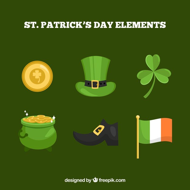 Colección de elementos de san patricio