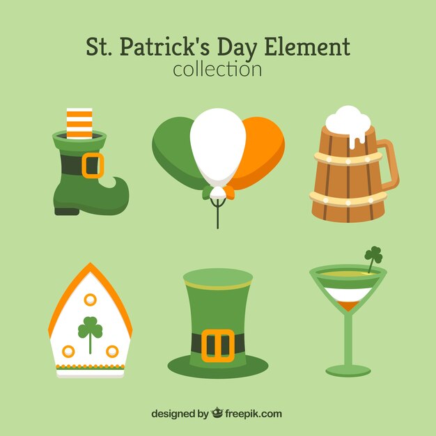 Colección de elementos de san patricio