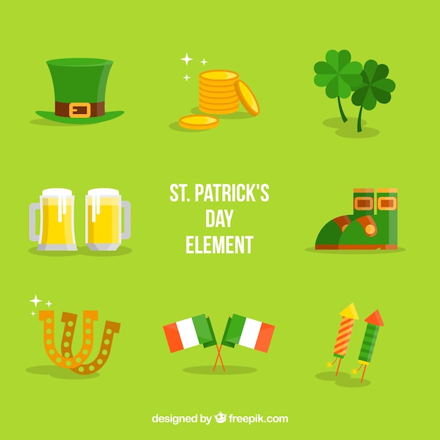 Colección de elementos de san patricio