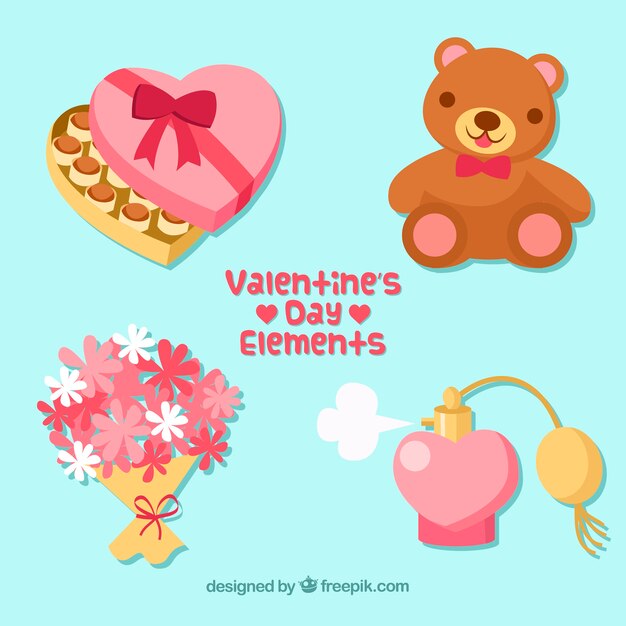 Colección de elementos de san valentín