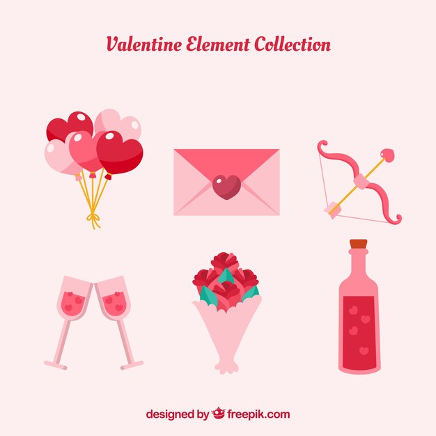 Colección de elementos de san valentín