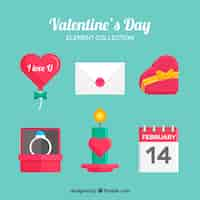 Vector gratuito colección de elementos de san valentín